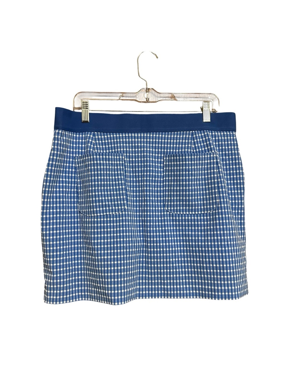 Lilly Pulitzer Luxletic Aona Skort 12 Morelle Blue Gingham UPF 50 Golf - Picture 2 of 8